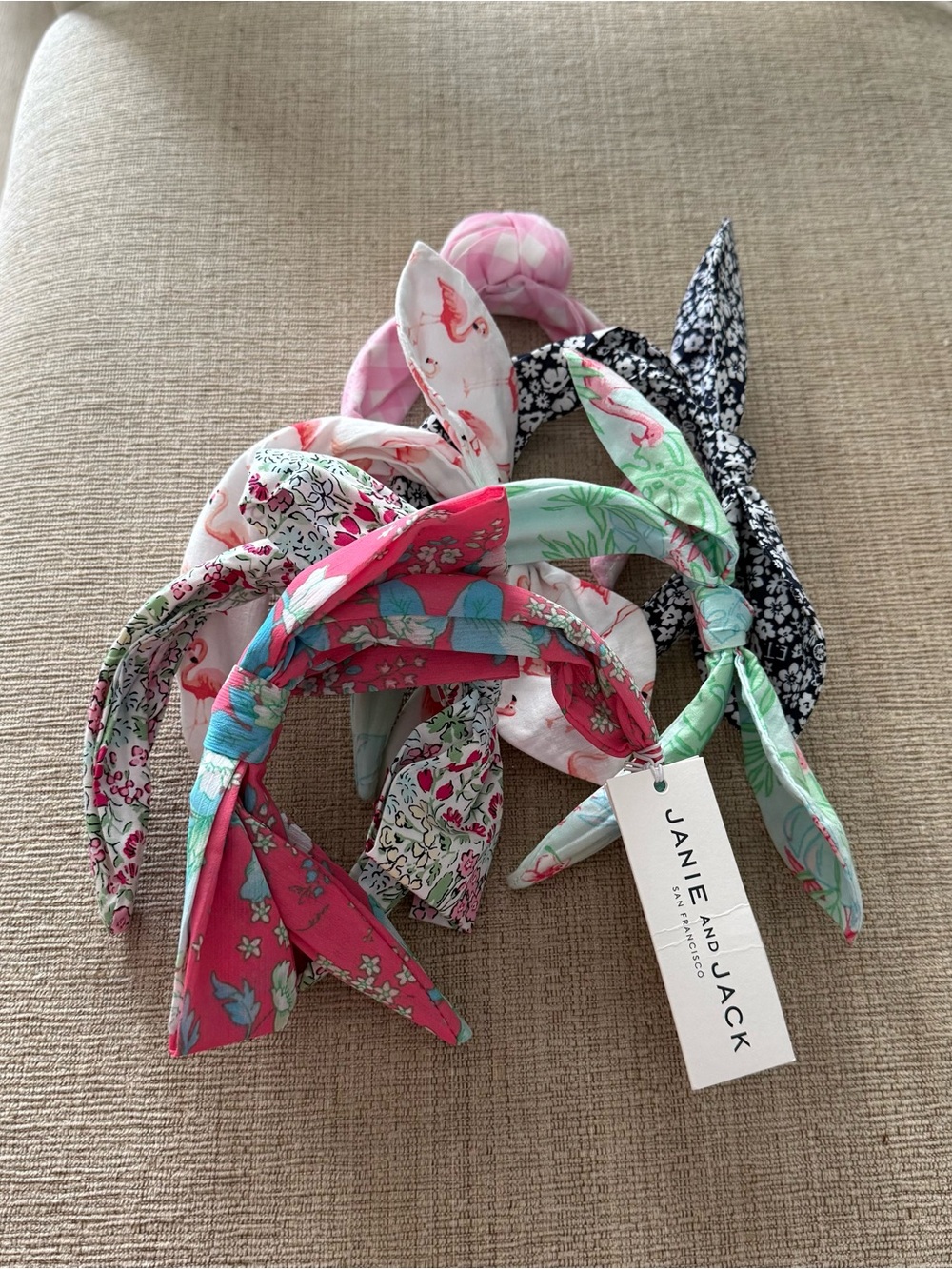 Janie and Jack Headbands Bundle of 6 - Flamingo, Floral, and E.T.